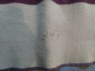 World War II USA Military Medical Wool Blanket - Khaki w/Maroon Stripes 1940 3