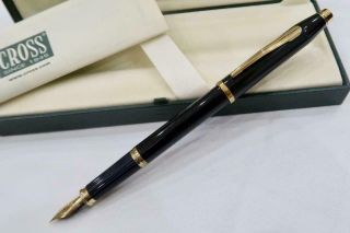 Cross Townsend Black Lacquer Fountain Pen,  Boxed,  With Instructions,  Ireland