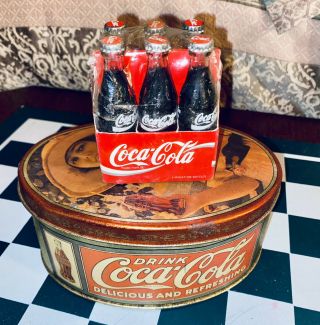 Vintage Mini Coca Cola Bottles,  6 Pk In Case,  Still In Plasic