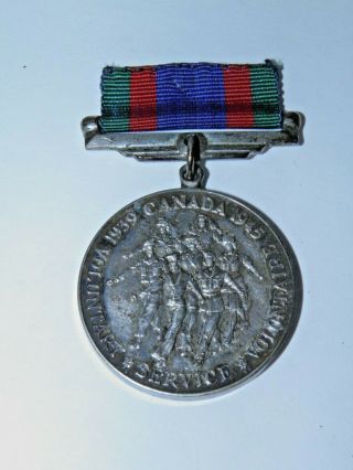 Canadian Ww2 Volunteer Service Medal (cvsm) Full Size - Silver