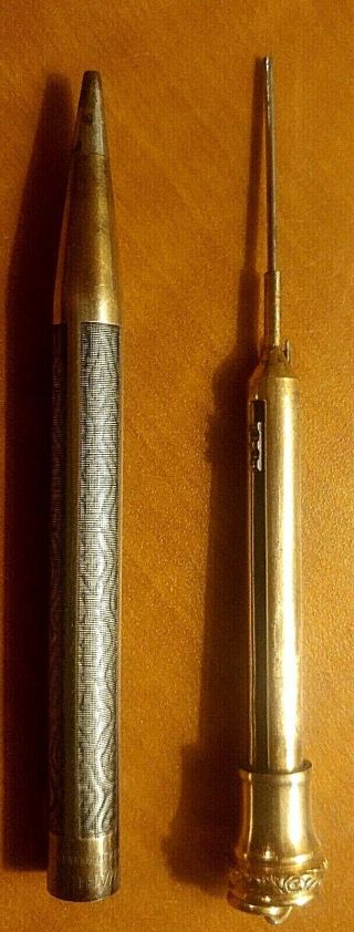 Vintage Wahl Eversharp Ring Top Gold Filled on Silver Pencil with lead VGUC 2