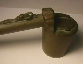 Antique Brass Bronze Traveling Scribe Inkwell and Quill Holder Middle East Asian 3