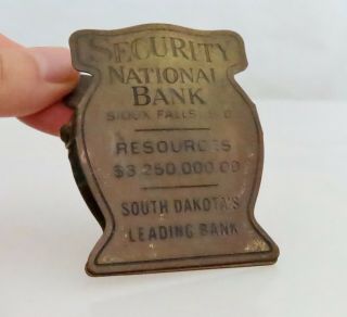 Security National Bank Vintage Antique Advertising Brass Paper Clip - 81149