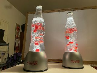 Coca Cola Bottl Bubble Lamps with red bottle caps inside. 2