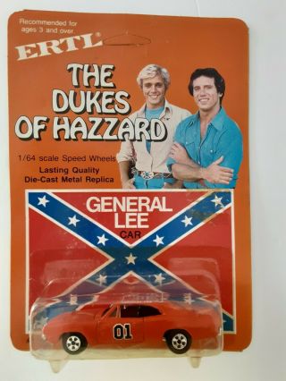 1981 Ertl 1:64 Diecast Dukes Of Hazzard The General Lee On Card Unpunched