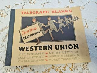 Book Of Vintage Western Union Telegram Telegraph Blanks