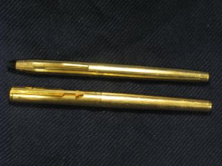 2 Vtg Pens Cross 1/20 10k Gold Filled Fountain Pen Usa Made,  Parker Pen England