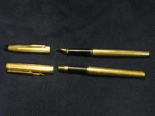 2 Vtg Pens Cross 1/20 10K Gold Filled Fountain Pen USA Made,  Parker Pen England 2