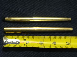 2 Vtg Pens Cross 1/20 10K Gold Filled Fountain Pen USA Made,  Parker Pen England 3