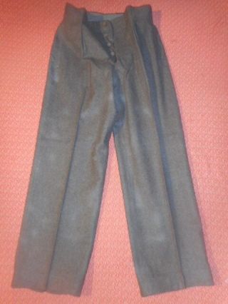 France Army : 1950 Brown Wool Battledress Trousers Militaria