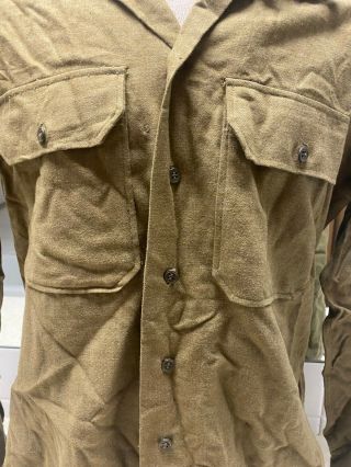 WW2 US Army Wool Uniform Shirt - Size 15 1/2 x 34 2