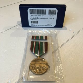 Wwii Medal Set European - African - Middle Eastern Campaign In Plastic W/ Box