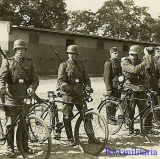 Rare German Elite Waffen Troops W/ Bicycles Ready To Move Out