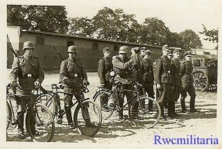RARE German Elite Waffen Troops w/ Bicycles Ready to Move Out 2