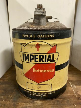Vintage Imperial Lubricants 5 Gallon Motor Oil Can