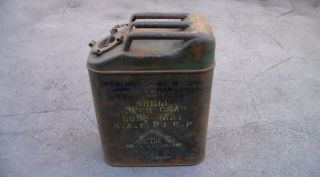 Old Relic Us Ww2 Era Usa / Qmc Army 1943 Dated Jerry Can / Gas Can