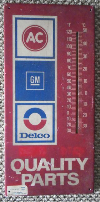 Hard To Find_thermometer_metal Sign_ Gm_ac_delco_mazda_nissian_vg Conditition - -