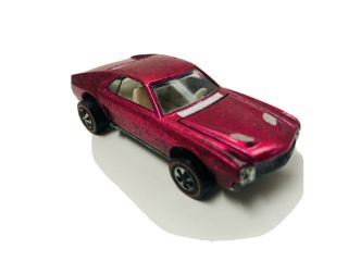Redline 1968 Hot Wheels Custom Amx Hot Pink Spectraflame White Interior Vintage