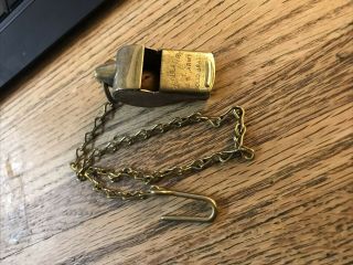 Wwii Us Army Mp Brass Whistle And Chain Marked Military And Made In Usa