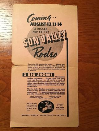 1938 Sun Valley Rodeo Flyer Up