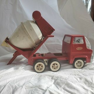 Vintage Tonka Steel Cement Mixer Toy Truck - Red 3