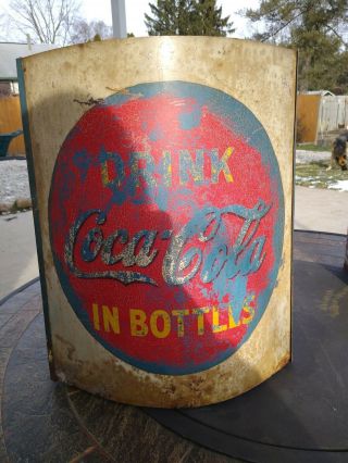 Old Drink Coca - Cola In Bottle Coke Soda Advertising String Twine Holder Sign
