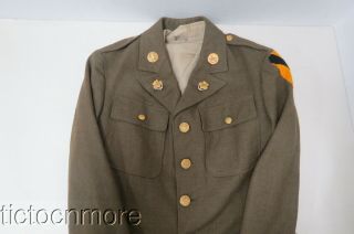 Wwii Us Army 1st Cavalry Div 12th Armored Cavalry Regt Tunic & Short Sleeveshirt