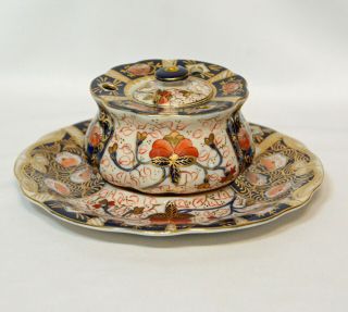 Hand Painted Porcelain Inkwell,  Asian Style Decoration