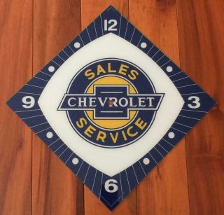 15 " Chevrolet Sales & Service Diamond Replacement Face For Pam Clock