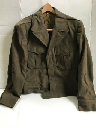 Ww2 Us Army Wool Ike Jacket Dated June 1944 Size 40 Merit Clothing No Patches
