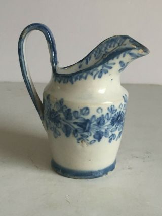 Antique Gardner Russian Porcelain Blue Flowers Hand Painted Cream Pitcher 4 "