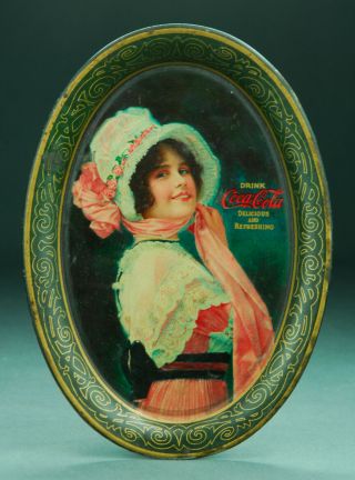 1914 Coca Cola Betty Tip Tray Passasic Metal Ware Co.  Litho