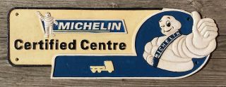 Michelin Tires Certified Center 1949 Manchester Vintage Cast Iron Plaque Sign