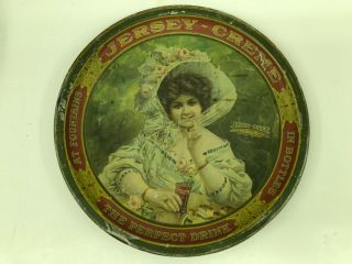 Jersey Creme Soda Tin Lithograph Advertising Tray Circa 1900 - 1910