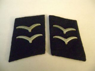 1 - Pair " German Wwii Luftwaffe Pfc Medical Collar Tabs,  (blue).