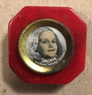 Vintage 30’s Our Gang Little Rascals Jackie Red Bakelite Pocket Pencil Sharpener