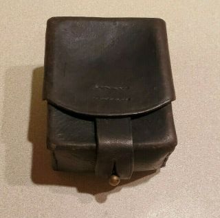 Vintage Wwii German K98 Mauser Black Leather Ammo Pouch (unmarked)