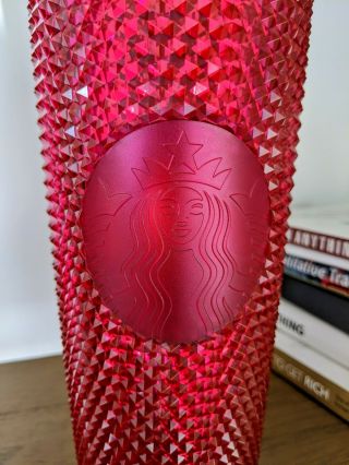 Starbucks Christmas 2020 Limited Edition Studded Tumbler Cup - Berry Red 24oz