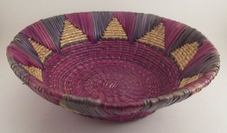 Handwoven African Straw Basket Bowl From Ghana