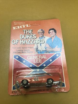 Vintage 1981 Ertl 1:64 Scale Diecast Dukes Of Hazzard General Lee Moc Unpunched