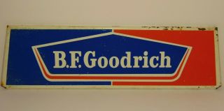 Vintage 1960s Bf Goodrich Tires Car Truck Gas Oil Metal Logo Advertising Sign