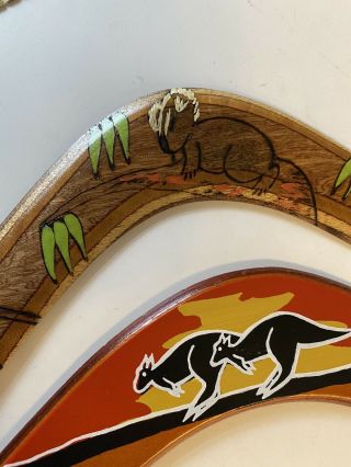 Authentic Australian Aboriginal Art Wooden Boomerang Handmade 2
