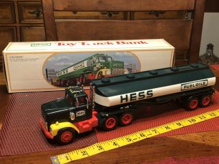 Vintage 1984 Hess Fuel Oil Tanker Truck Bank Nib