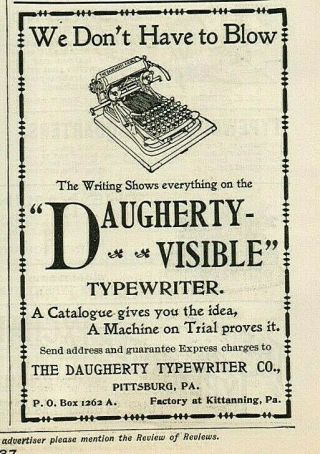4 Ads 1896 Typewriter Engraved CALIGRAPH HAMMOND REMINGTON Writing Machines 3998 3