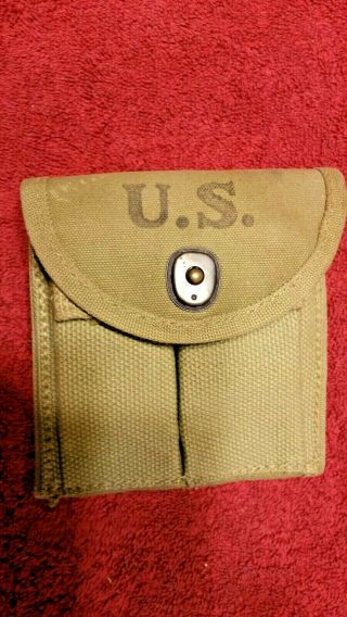 1943 Hoff Ww2 Wwii Us Army Military M1 Carbine Ammo Mag Pouch Belt Or Buttstock