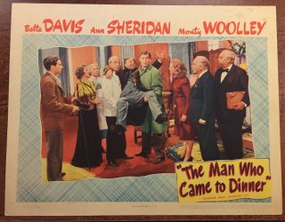 H113 Man Who Came To Dinner (1942) Monty Woolley Orig Warner Brothers Lobby Card