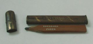Vintage Eberhard Faber Flat Pocket Pencil w Metal Case 2