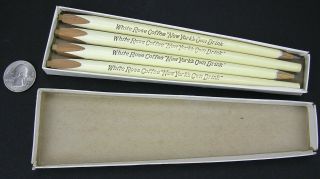Vintage Advertising Boxed Set Tapered Pencils White Rose Coffee Seeman Bros Ny