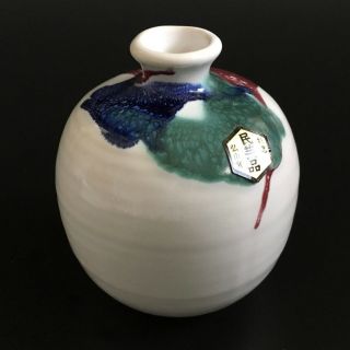 Mini Bud Vase Weed Pot White Teal Blue Burgundy Glazed 3.  25 Hi Shelf Decor