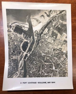 Wwii Air Force Photo 67th Group Aerial Recon Boulogne France Port Pre Bomb 1944
